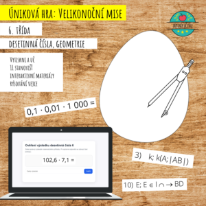 Velikonoční úniková hra - desetinná čísla, geometrie